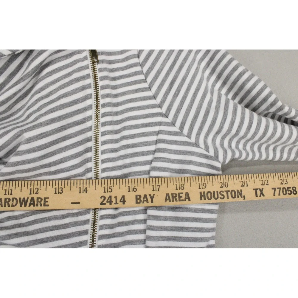 Andree by Unit Jacket Asymmetrical Zip Women L Grey Striped Moto Minimalist